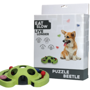 Eat Slow Live Longer Puzzle Beetle | Hondenpuzzle | Gerecycled Kunststof en Houtvezels